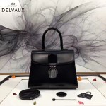 Delvaux-05-4 復古風brilliant 黑色原版BOX光面牛皮大號手提單肩包