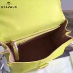 Delvaux-19-9 潮人必備新款brillant黃色原版牛皮豎款大號手提單肩包