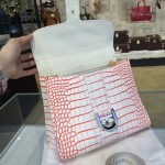 Delvaux-030-3 Sellier Brillant鱷魚紋牛皮 小羊皮內裏可調節肩帶原裝禮盒手提單肩斜挎包