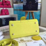 Delvaux-17-9 人氣熱銷brillant黃色原版粒面牛皮手提單肩包