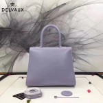 Delvaux-05-2 復古風brilliant 芋頭色原版BOX光面牛皮大號手提單肩包