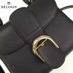 Delvaux-017-3 人氣熱銷brillant黑色原版粒面牛皮手提單肩包