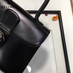 Delvaux-05-4 復古風brilliant 黑色原版BOX光面牛皮大號手提單肩包