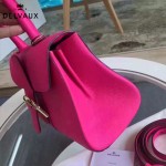 Delvaux-18 名媛必備brillant枚紅色原版粒面牛皮橫款大號手袋