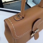 Delvaux-013-6 百搭新款手工車線brillan土黃色原版TOGO皮豎款大號手袋
