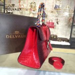 Delvaux-030 Sellier Brillant鱷魚紋牛皮 小羊皮內裏可調節肩帶原裝禮盒手提單肩斜挎包