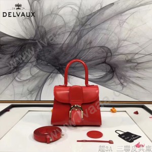 Delvaux-04-10 時尚復古brilliant 紅色原版BOX光面牛皮手提單肩包