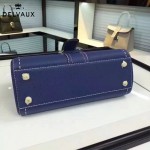 Delvaux-014-4 百搭新款手工車線brillan藍色原版TOGO皮橫款大號手袋