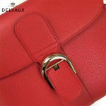 Delvaux-19-2 潮人必備新款brillant紅色原版牛皮豎款大號手提單肩包