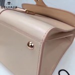 Delvaux-05 復古風brilliant 裸粉色原版BOX光面牛皮大號手提單肩包