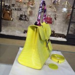 Delvaux-030-5 Sellier Brillant鱷魚紋牛皮 小羊皮內裏可調節肩帶原裝禮盒手提單肩斜挎包