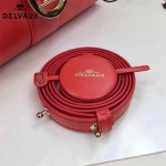 Delvaux-05-3 復古風brilliant 西瓜紅色原版BOX光面牛皮大號手提單肩包