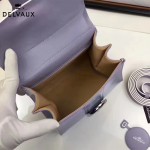 Delvaux-04-2 時尚復古brilliant 芋頭色原版BOX光面牛皮手提單肩包