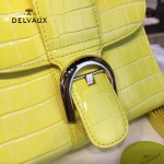 Delvaux-029-5 Sellier Brillant鱷魚紋牛皮 小羊皮內裏可調節肩帶原裝禮盒手提單肩斜挎包