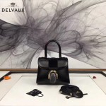 Delvaux-04-4 時尚復古brilliant 黑色原版BOX光面牛皮手提單肩包