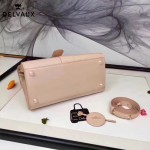 Delvaux-05 復古風brilliant 裸粉色原版BOX光面牛皮大號手提單肩包