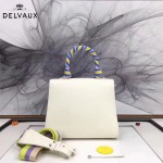 Delvaux-06 春夏專櫃定制款Brillant 彩虹系列白色原版牛皮手提單肩包