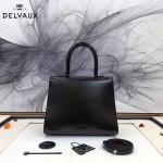 Delvaux-05-5 復古風brilliant 黑色原版BOX光面牛皮大號手提單肩包