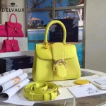 Delvaux-17-9 人氣熱銷brillant黃色原版粒面牛皮手提單肩包