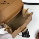 Delvaux-04-7 時尚復古brilliant 土黃色原版BOX光面牛皮手提單肩包