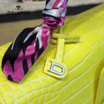 Delvaux-030-5 Sellier Brillant鱷魚紋牛皮 小羊皮內裏可調節肩帶原裝禮盒手提單肩斜挎包