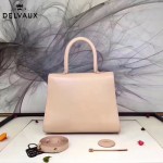 Delvaux-05 復古風brilliant 裸粉色原版BOX光面牛皮大號手提單肩包