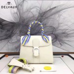 Delvaux-06 春夏專櫃定制款Brillant 彩虹系列白色原版牛皮手提單肩包
