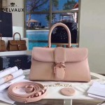 Delvaux-18-2 名媛必備brillant粉色原版粒面牛皮橫款大號手袋