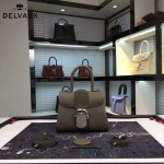 Delvaux-17-7 人氣熱銷brillant深灰色原版粒面牛皮手提單肩包