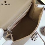 Delvaux-013 百搭新款手工車線brillan淺灰色原版TOGO皮豎款大號手袋
