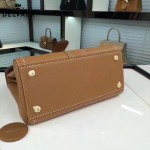 Delvaux-013-6 百搭新款手工車線brillan土黃色原版TOGO皮豎款大號手袋