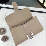 Delvaux-014 百搭新款手工車線brillan淺灰色原版TOGO皮橫款大號手袋