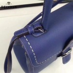 Delvaux-013-4 百搭新款手工車線brillan藍色原版TOGO皮豎款大號手袋