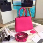 Delvaux-017 人氣熱銷brillant枚紅色原版粒面牛皮手提單肩包