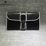 Delvaux-20-2 名媛必備Brillan Frence Box原單黑白配牛皮翻蓋長款錢包