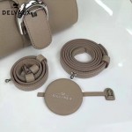 Delvaux-017-6 人氣熱銷brillant淺灰色原版粒面牛皮手提單肩包