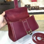 Delvaux-014-3 百搭新款手工車線brillan紅色原版TOGO皮橫款大號手袋