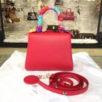 Delvaux-017-2 人氣熱銷brillant紅色原版粒面牛皮手提單肩包