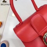 Delvaux-04-3 時尚復古brilliant 西瓜紅原版BOX光面牛皮手提單肩包