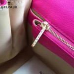 Delvaux-18 名媛必備brillant枚紅色原版粒面牛皮橫款大號手袋