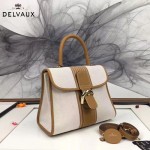 Delvaux-012 最新爆款純手工編織絲麻配原版牛皮豎款大號手提單肩包