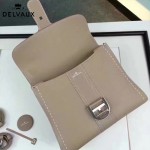Delvaux-013 百搭新款手工車線brillan淺灰色原版TOGO皮豎款大號手袋