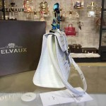 Delvaux-06-3 春夏專櫃定制款Brillant 彩虹系列白色原版鱷魚紋手提單肩包