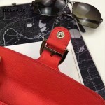 Delvaux-21-4 時尚復古Brillan Frence紅色原版牛皮翻蓋錢包手拿包