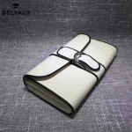 Delvaux-20 名媛必備Brillan Frence Box原單黑白配牛皮翻蓋長款錢包