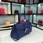 Delvaux-18-3 名媛必備brillant藍色原版粒面牛皮橫款大號手袋