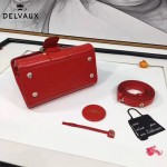 Delvaux-04-10 時尚復古brilliant 紅色原版BOX光面牛皮手提單肩包