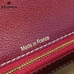 Delvaux-014-3 百搭新款手工車線brillan紅色原版TOGO皮橫款大號手袋