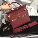 Delvaux-033 全新牛頸紋TP系列配粗肩背手提單肩包