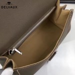 Delvaux-014-2 搭新款手工車線brillan深灰色原版TOGO皮橫款大號手袋